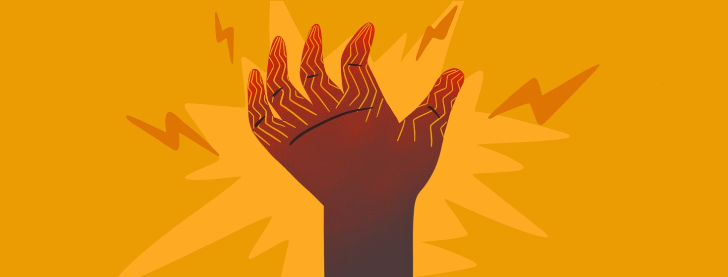 a hand experiencing radiating nerve pain