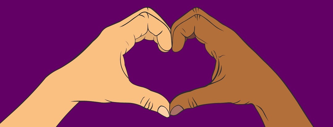 the hands of two people come together to make a heart
